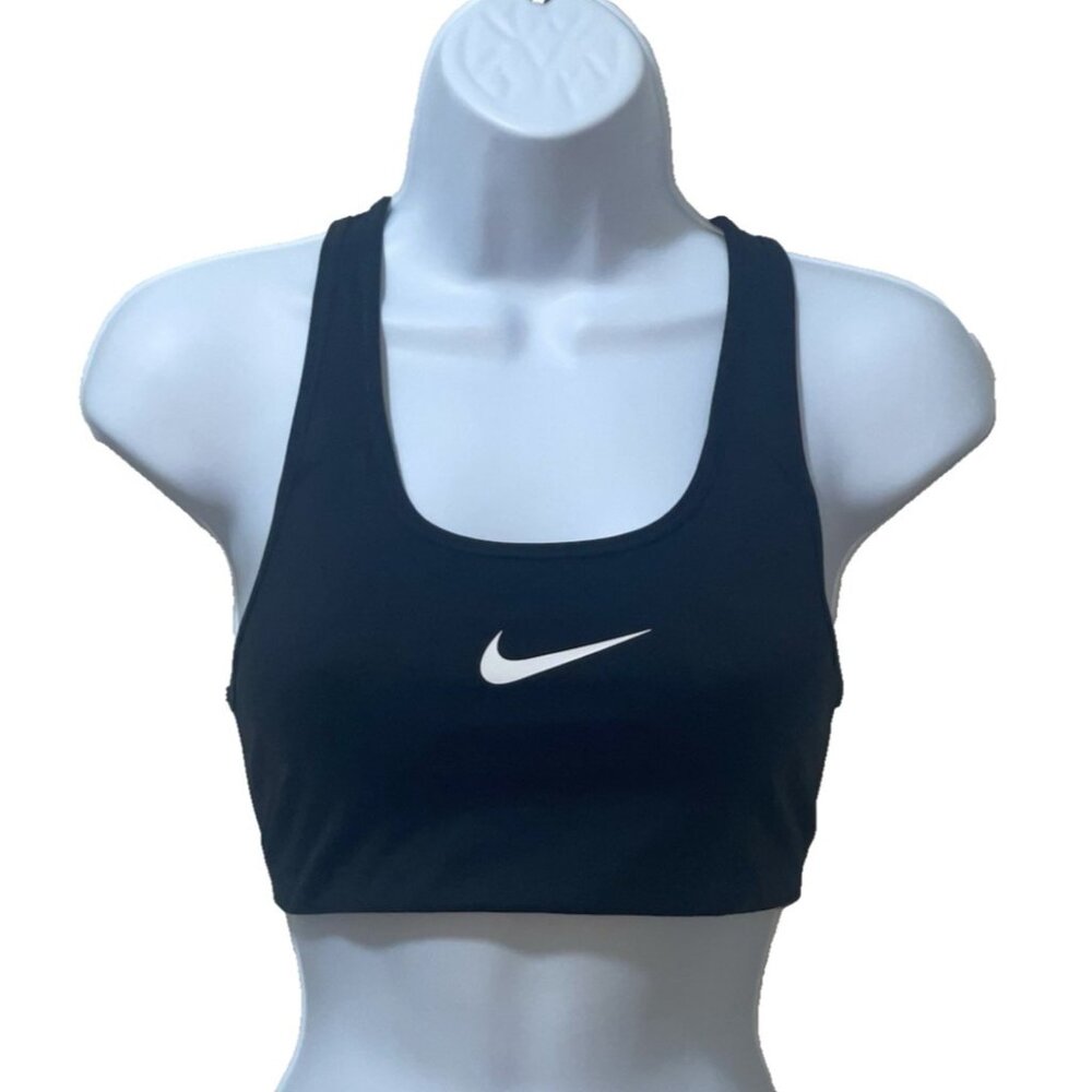 Nike Logo Sports Bra SIze Small Black Middle Swoosh Gym Bra